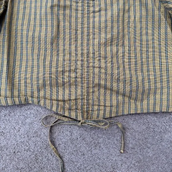 Levi's Devin Plaid Crop Long Sleeve Blouse Top Zelda Plaid Weeping Willow- Large - Picture 3 of 9